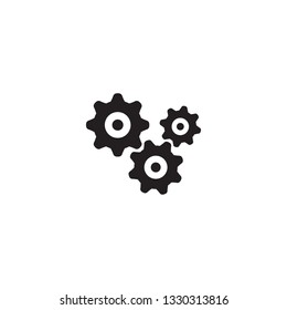 Isolated engineering icon symbol on clean background. Vector cogwheel element in trendy style.