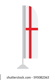 Isolated English flag on a pole, Vector illustration