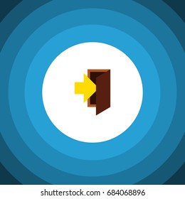 Isolated Entrance Flat Icon. Entry Vector Element Can Be Used For Entry, Entrance, Door Design Concept.