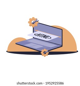 Isolated entry code programming computer tecnology web icon- Vector