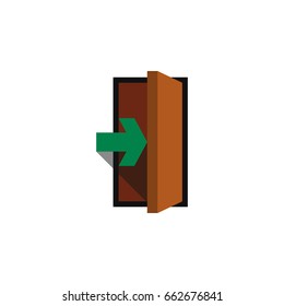 Isolated Entry Flat Icon. Entrance Vector Element Can Be Used For Entry, Entrance, Door Design Concept.