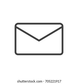 Isolated Envelope Outline Symbol On Clean Background. Vector Mail Element In Trendy Style.