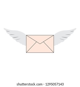 Isolated envelope with wings. Vector illustration design