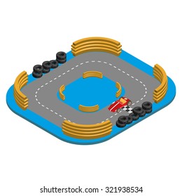 Isolated environment with a kart and a racetrack