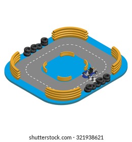 Isolated environment with a kart and a racetrack