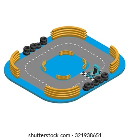 Isolated environment with a kart and a racetrack