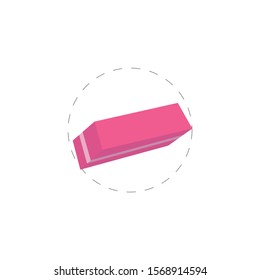 Isolated Eraser colorful vector flat icon. Isolated Eraser colorful vector flat icon. Isolated Eraser colorful vector flat icon. 