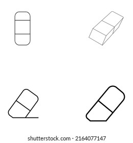 Isolated Eraser Icon Symbol On Clean Background. Vector Rubber Element In Trendy Style.