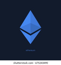 isolated ethereum icon. vector, cryptocurrency logo design. ether virtual coin logotype. blockchain technology based digital money symbol