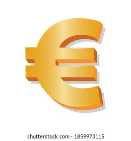Isolated euro symbol gold in white background financial icon- Vector