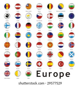 isolated european flags