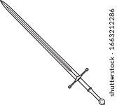 Isolated European Knight Sword in Vector