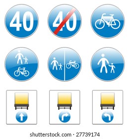 isolated european road signs