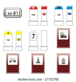 isolated european road signs
