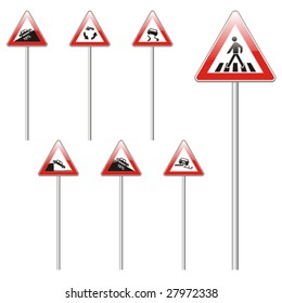 isolated european road signs