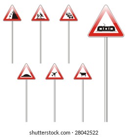 isolated european road signs