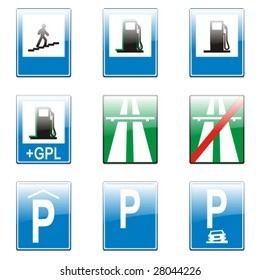 isolated european road signs