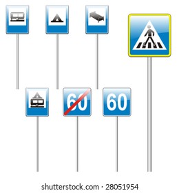 isolated european road signs