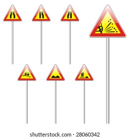 isolated european road signs