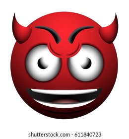 Isolated Evil Emote On White Background Stock Vector (Royalty Free ...