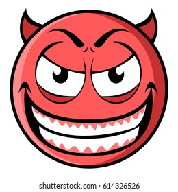Isolated evil emote on a white background, Vector illustration