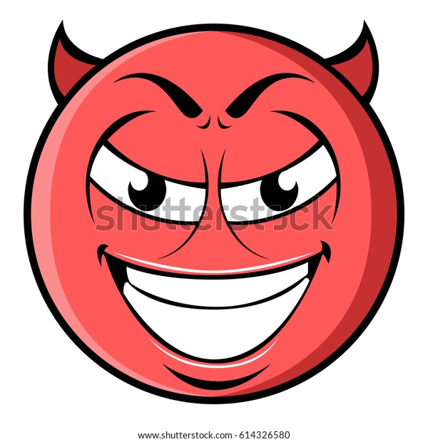 Isolated Evil Emote On White Background Stock Vector (Royalty Free ...