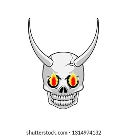 Isolated evil skull with horns. Vector illustration design