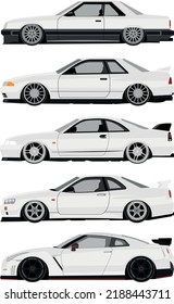 Isolated Evolution of Racing Car JDM Vector Illustration