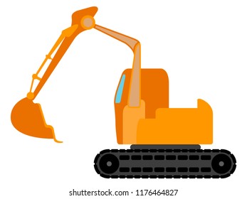 Isolated excavator icon. Construction vehicle. Vector illustration design
