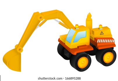 Isolated excavator toy.