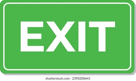 Isolated exit, emergency sign on white background.