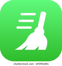 Isolated Express Cleaning Icon Symbol On Clean Background. Vector Broom Element In Trendy Style.