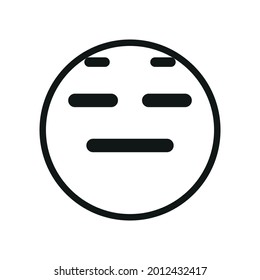 Icono de la cara emoji sin expresión aislado Icono de vector Ilustración