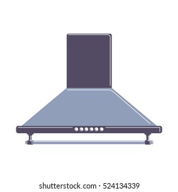 Isolated extractor hood on white background. Device for ventilation.