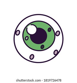 Isolated eye cartoon kawaii. Halloween icon - Vector