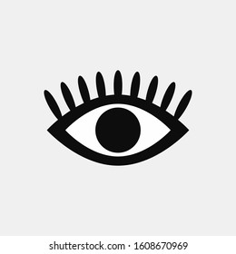 Isolated eye with lashes. Icon, logo, symbol. Vector illustration.