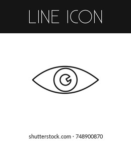 Isolated Eye Outline. Looking Vector Element Can Be Used For Looking, Eye, Eyeball Design Concept.