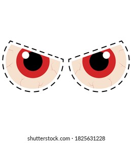 Isolated eyes halloween october scary icon sticker- Vector