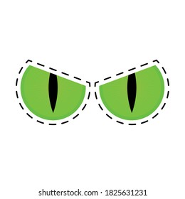 Isolated eyes halloween october scary icon sticker- Vector