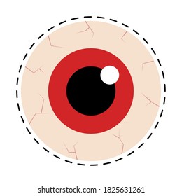 Isolated eyes halloween october scary icon sticker- Vector