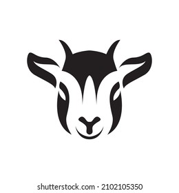 isolated face black she-goat logo design vector graphic symbol icon illustration creative idea