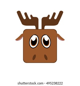 Isolated face of a deer, Vector illustration