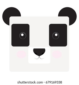 Isolated face of a panda, Vector illustration