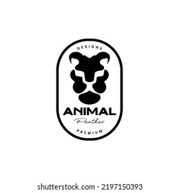 isolated face panther badge vintage logo
