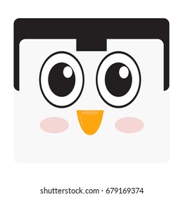 Isolated face of a penguin, Vector illustration