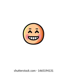 Isolated Face with smiling-eyes Emoji, Emoticon, Vector Icon, Pictogram - Vector