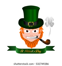 Isolated face of a traditional elf, Patrick's day vector illustration