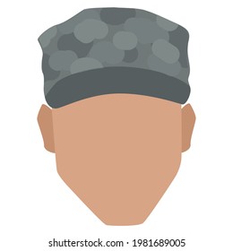 Isolated face of a US army man