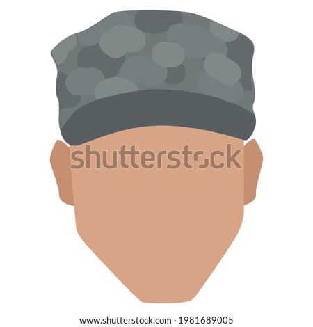 Isolated face of a US army man