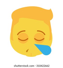 Isolated facial expression on a white background. Vector illustration